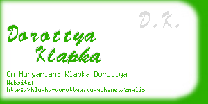 dorottya klapka business card